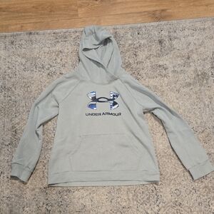 Under Armour Light Gray/blue Hoodie with Blue Logo